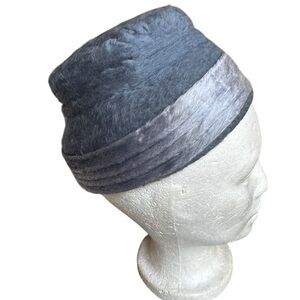 1950s Maison‎ Blanche Blue/Gray Faux Fur Hat w/Original Box